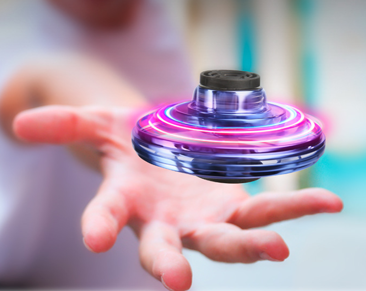 Interactive UFO Light-Up Helicopter Spinner for Kids