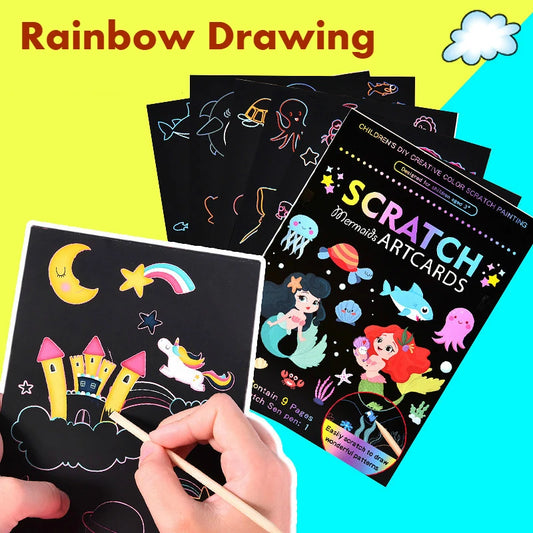 Set of 9 Rainbow Magic Paper Scratch Cards