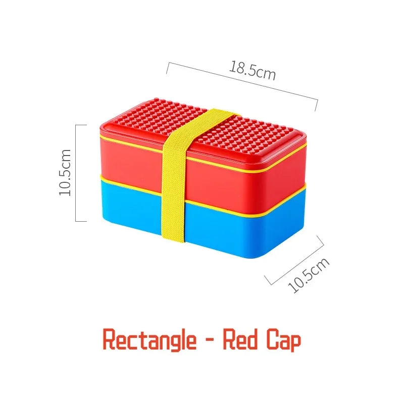 Ensemble de boîtes à bento scellées amusantes Blocs de construction