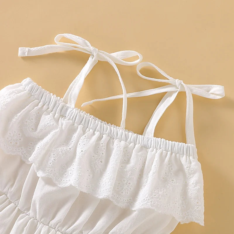 Barboteuse Combinaison Blanche Tenues Été Bébés