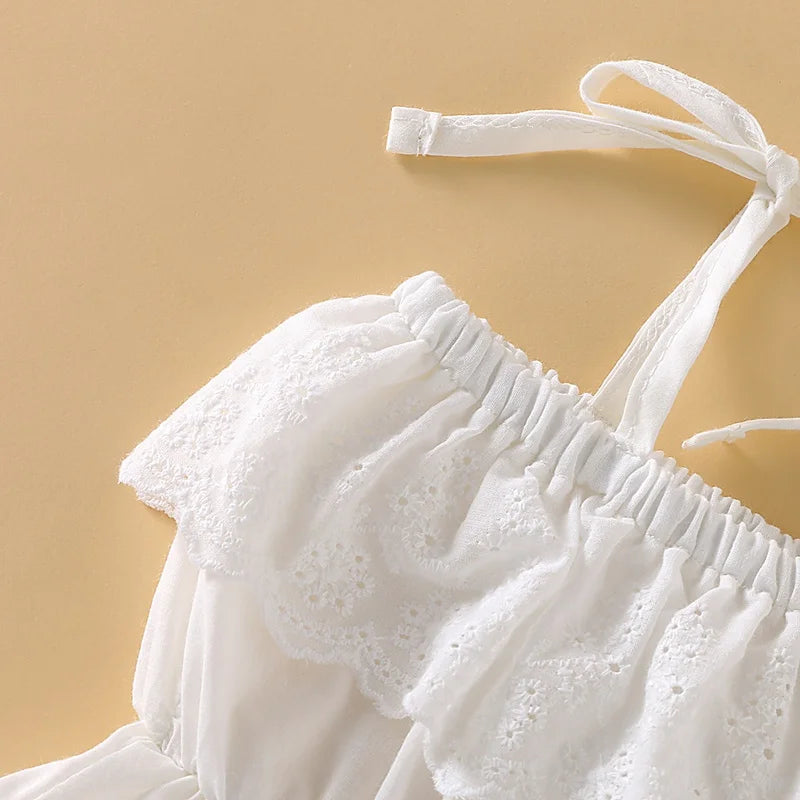 Barboteuse Combinaison Blanche Tenues Été Bébés