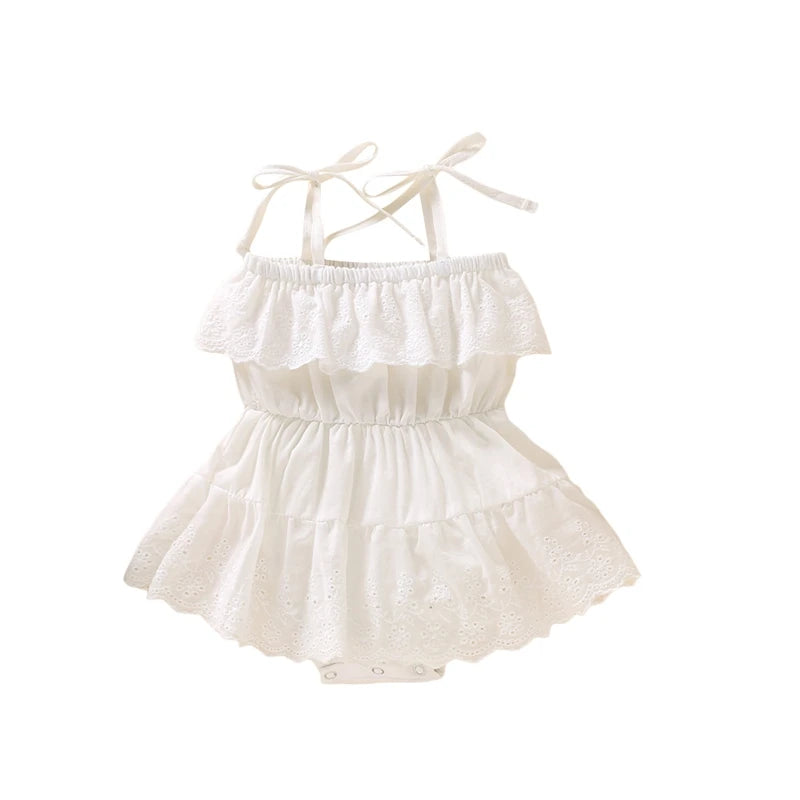 Barboteuse Combinaison Blanche Tenues Été Bébés