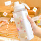 700ml Cute Water Bottle for Girls with Lid and Straw