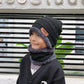 Kids Winter Knitted Hat Warm Velvet Scarf