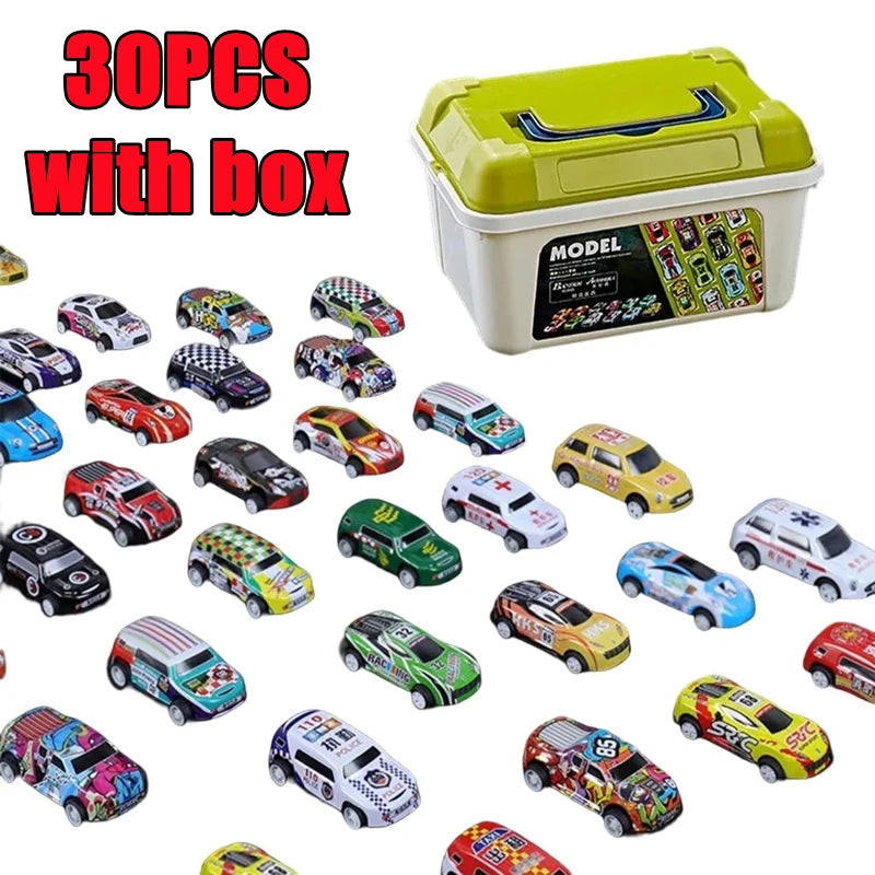 Mini Alloy Car Model Set with Storage Box