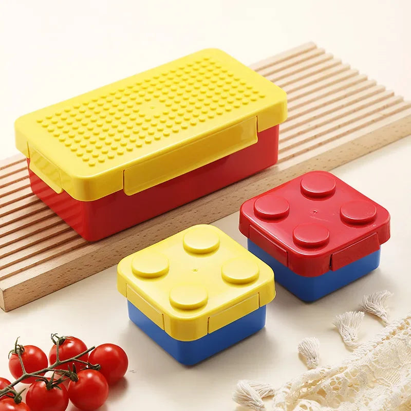 Ensemble de boîtes à bento scellées amusantes Blocs de construction