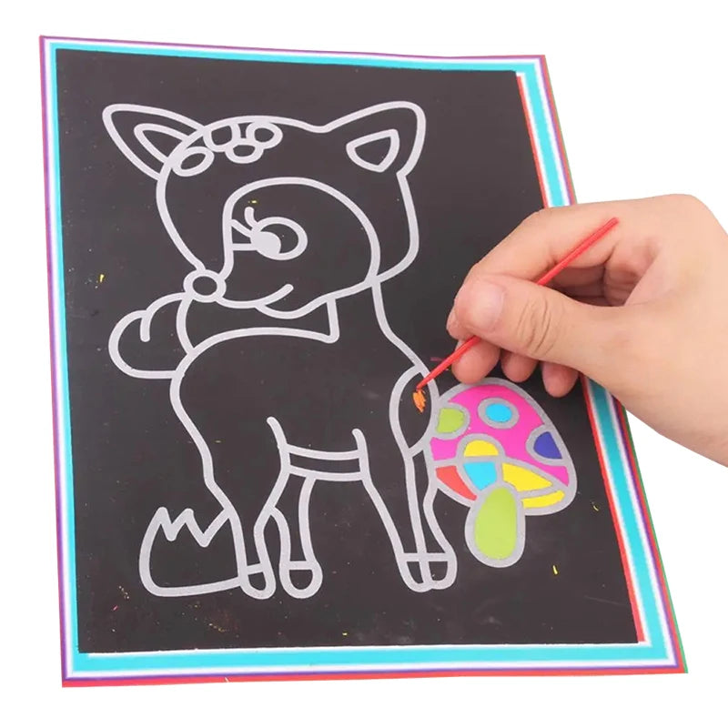 10Pcs Colorful Drawing Toys for Kids Scratch Painting DIY Craft