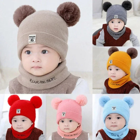 Warm knitted baby hats