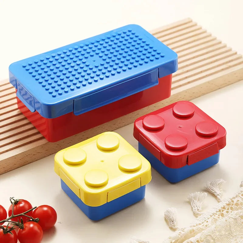 Ensemble de boîtes à bento scellées amusantes Blocs de construction