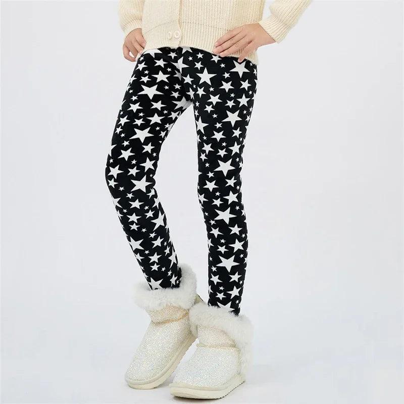 kids warm leggings for girls 4-13 years old